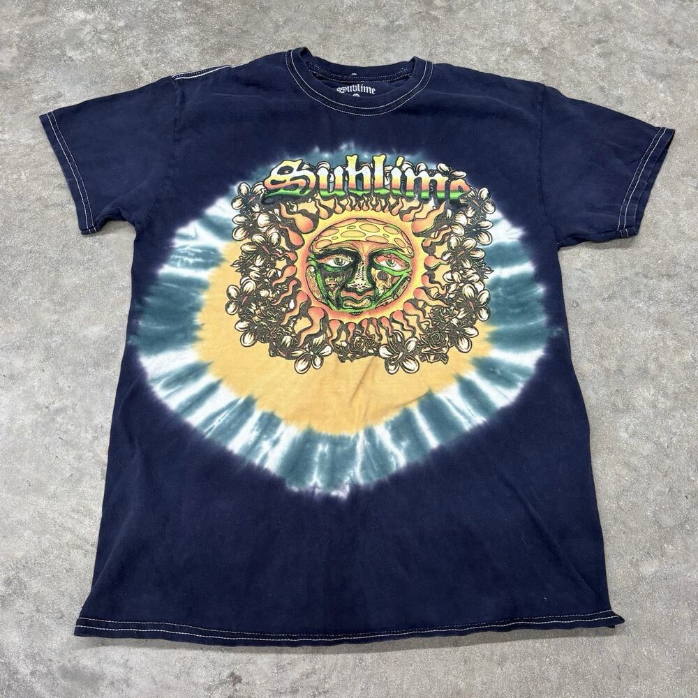 Sublime Unisex Medium Cotton Tye Dye Graphic T Shirt Short Sleeve Y2K Band Tee